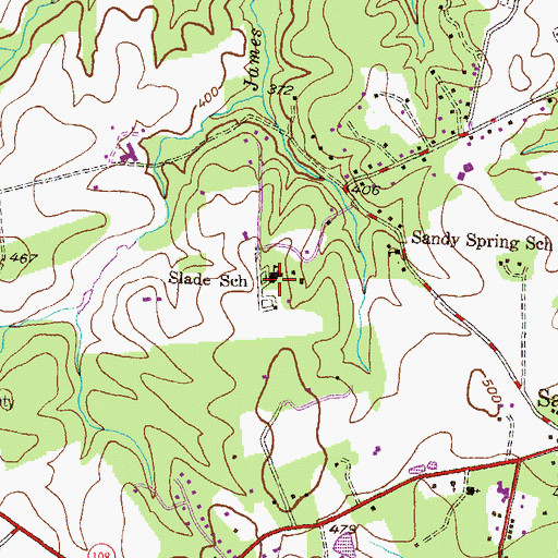 Topographic Map of Slade School, MD