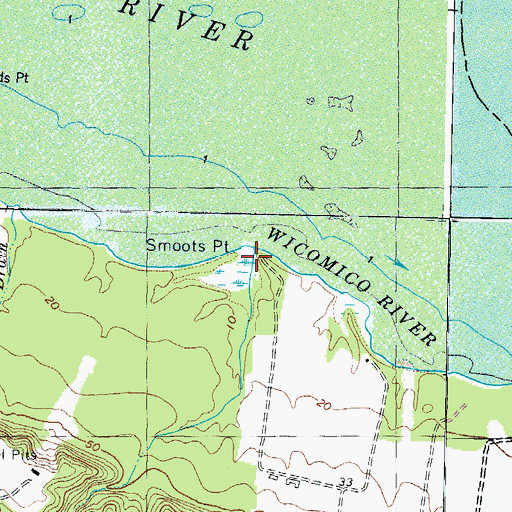 Topographic Map of Smoots Point, MD