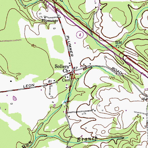 Topographic Map of Sollers United Methodist Church, MD