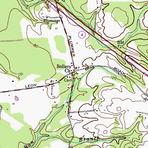 Topographic Map of Sollers United Methodist Church, MD