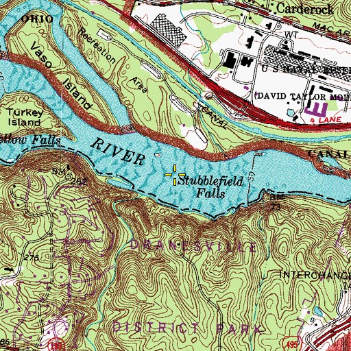 Topographic Map of Stubblefield Falls, MD