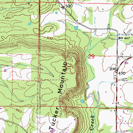 Topographic Map of Tucker Mountain, AR