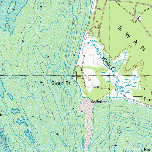 Topographic Map of Swan Point, MD