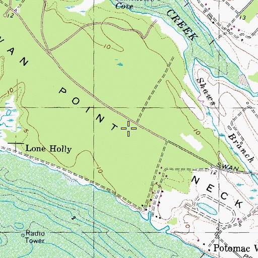 Topographic Map of Swan Point Neck, MD