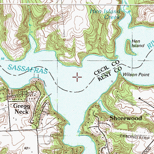 Topographic Map of Swantown Creek, MD