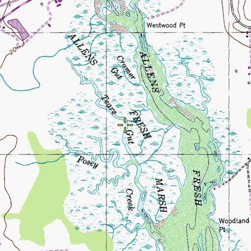 Topographic Map of Tears Gut, MD