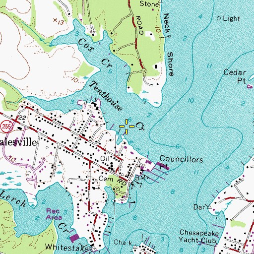 Topographic Map of Tenthouse Creek, MD