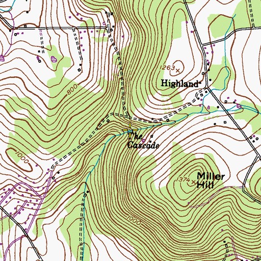 Topographic Map of The Cascade, MD