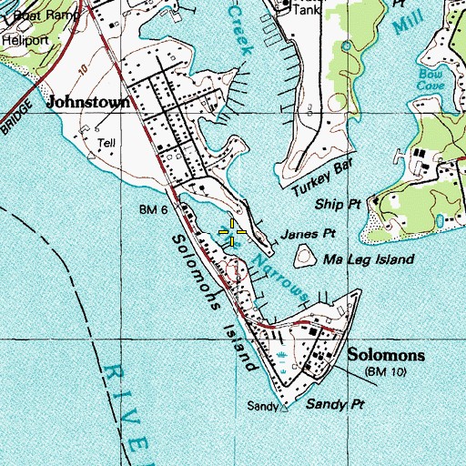 Topographic Map of The Narrows, MD