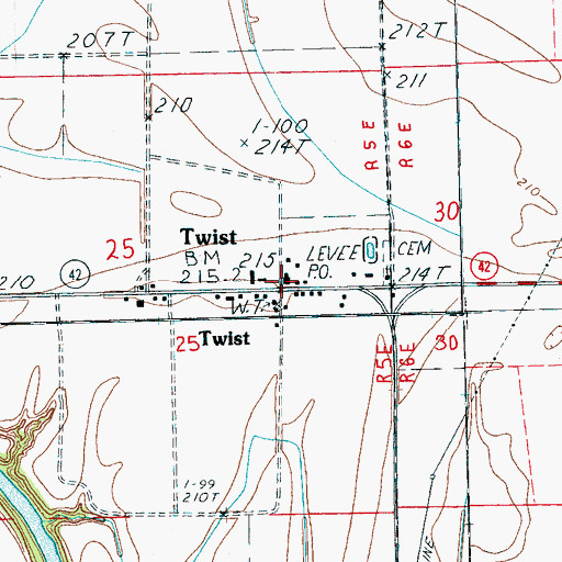 Topographic Map of Twist, AR