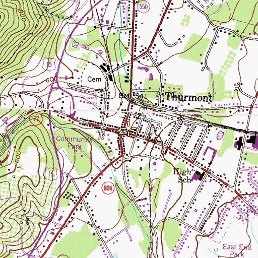 Topographic Map of Thurmont, MD