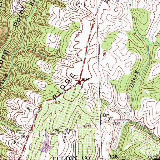 Topographic Map of Timber Ridge, PA
