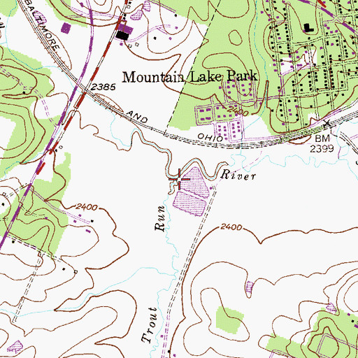 Topographic Map of Trout Run, MD