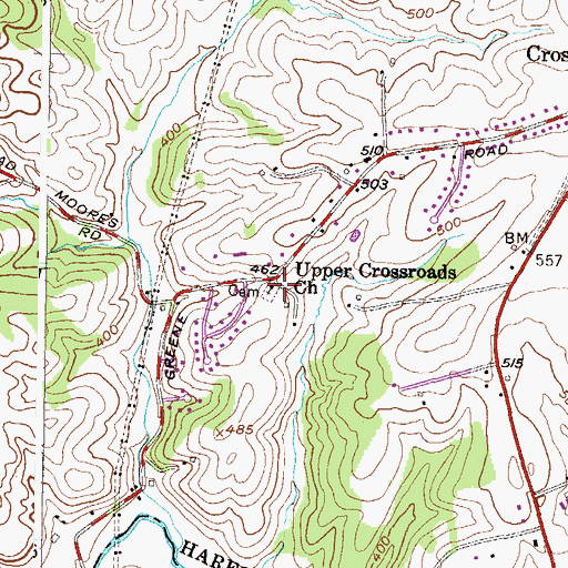 Topographic Map of Upper Crossroads Church, MD