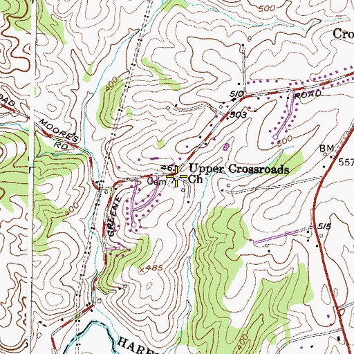 Topographic Map of Upper Crossroads Church, MD