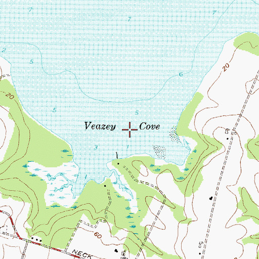 Topographic Map of Veazey Cove, MD