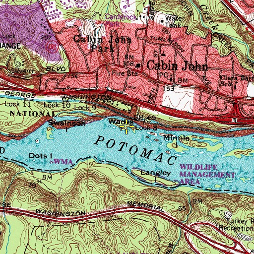 Topographic Map of Wades Island, MD