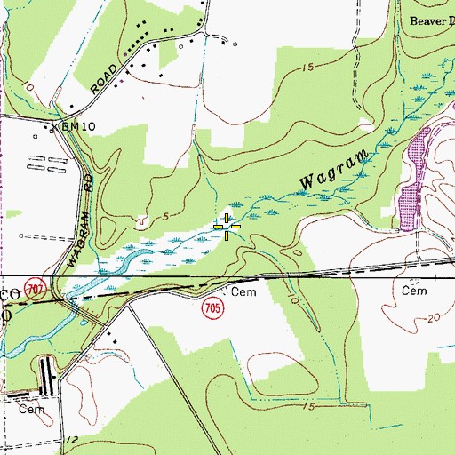 Topographic Map of Wagram Creek, MD