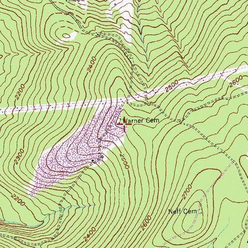 Topographic Map of Warner Cemetery, MD