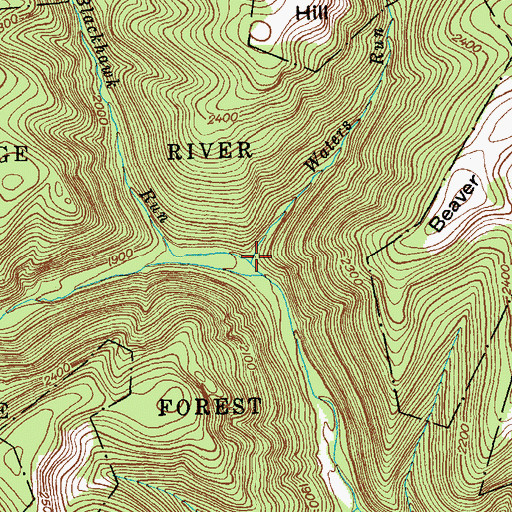 Topographic Map of Waters Run, MD
