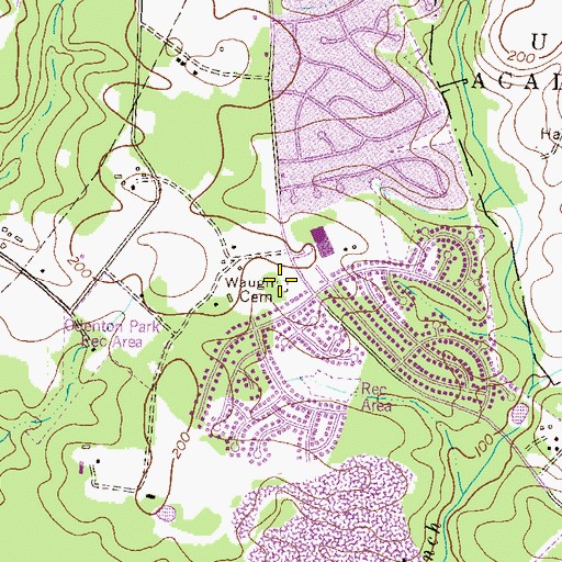 Topographic Map of Waugh Cemetery, MD