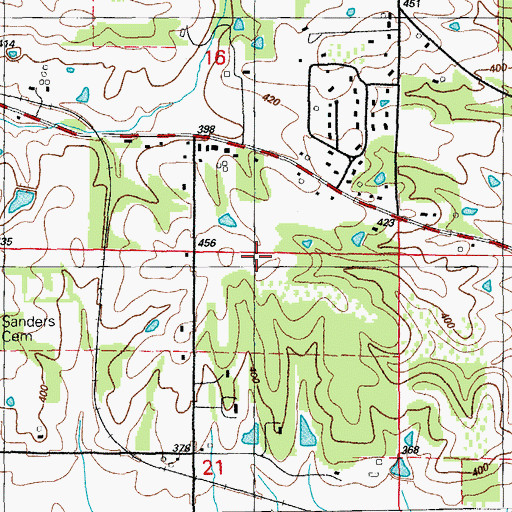 Topographic Map of Waits Hill, AR