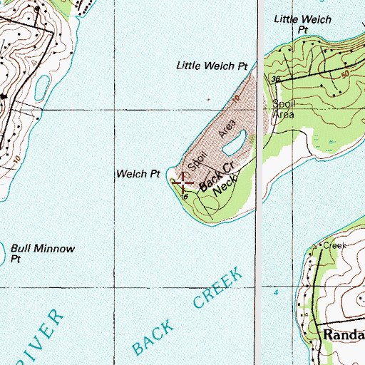 Topographic Map of Welch Point, MD