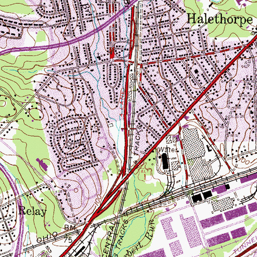 Topographic Map of West Branch Herbert Run, MD