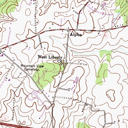 Topographic Map of West Liberty United Methodist Church, MD