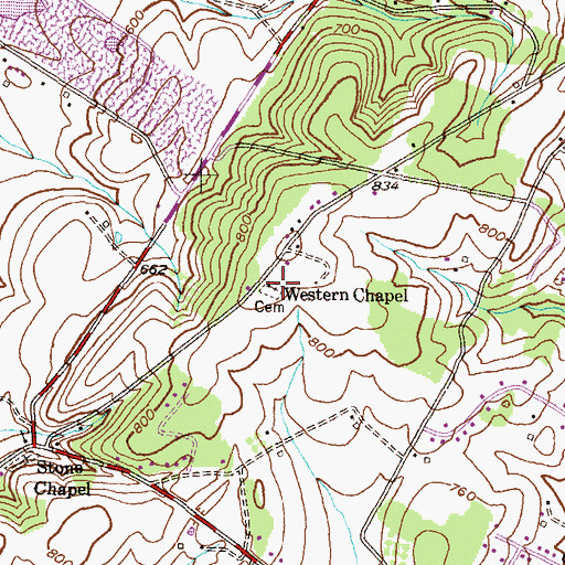 Topographic Map of Western Chapel, MD