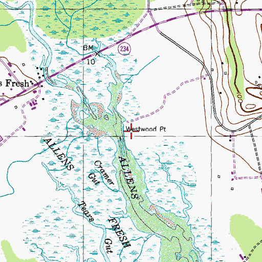 Topographic Map of Westwood Point, MD