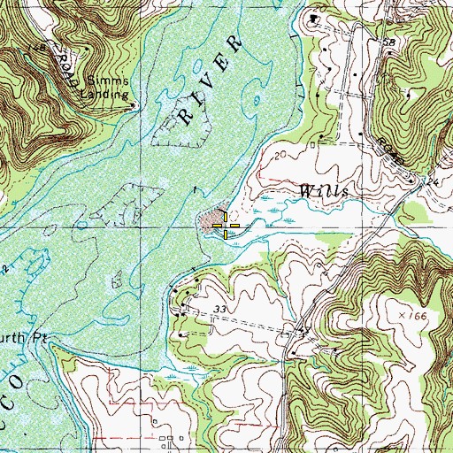 Topographic Map of Wills Branch, MD