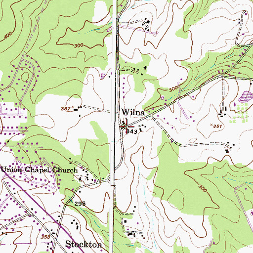 Topographic Map of Wilna, MD