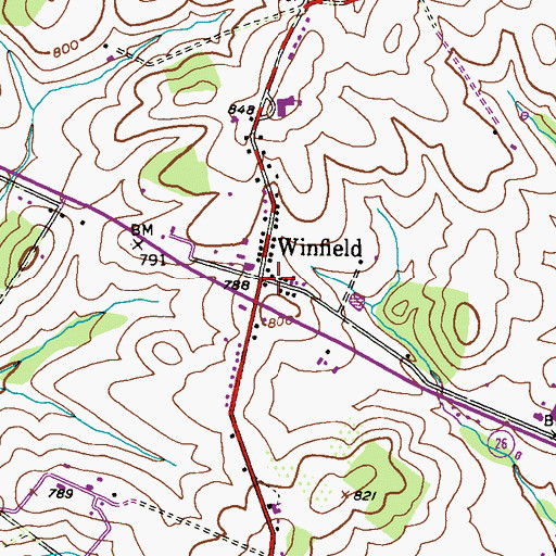 Topographic Map of Winfield, MD