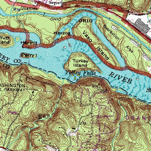 Topographic Map of Yellow Falls, MD