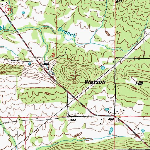 Topographic Map of Watson Hill, AR