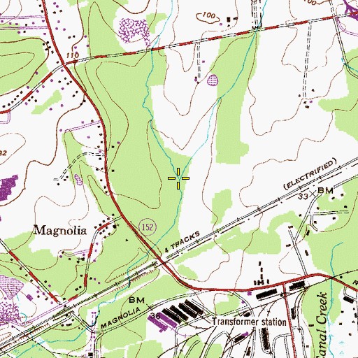 Topographic Map of Reardon Branch, MD
