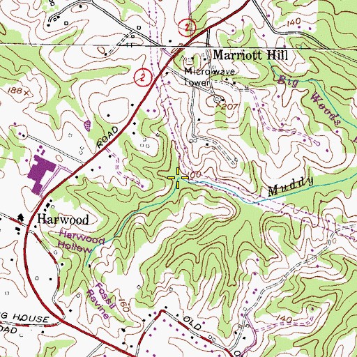 Topographic Map of Forbidden Run, MD