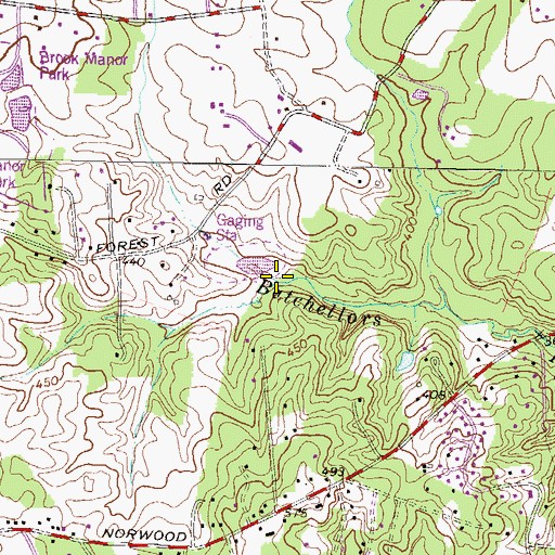 Topographic Map of Batchellors Run, MD