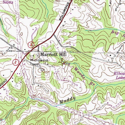 Topographic Map of Development Run, MD