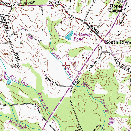 Topographic Map of Backloop Run, MD