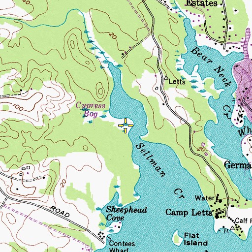 Topographic Map of Francis Point Marsh, MD
