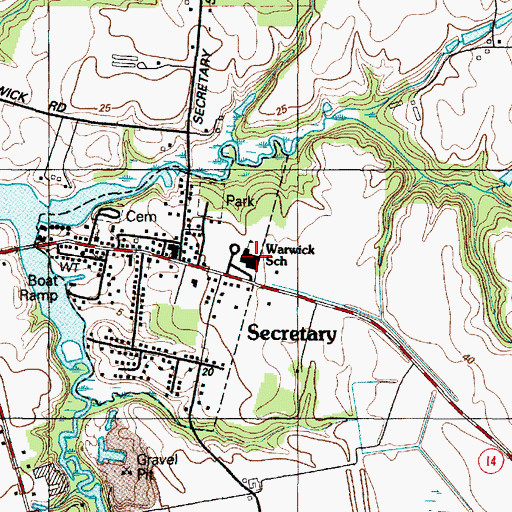 Topographic Map of Warwick Elementary School, MD