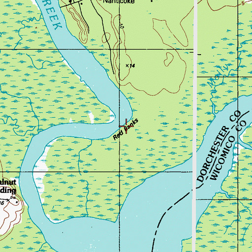 Topographic Map of Red Banks, MD