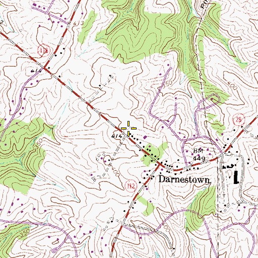 Topographic Map of Cliff Bland Recreation Area, MD