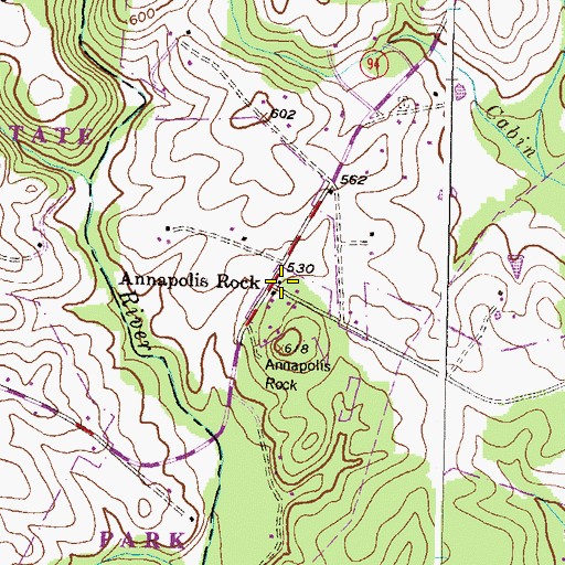 Topographic Map of Annapolis Rock, MD