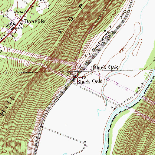 Topographic Map of Black Oak, MD