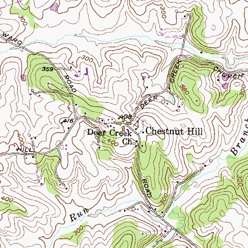 Topographic Map of Chestnut Hill, MD