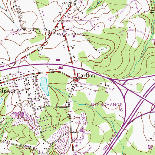 Topographic Map of Earlton, MD