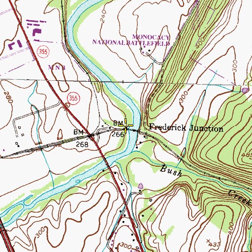 Topographic Map of Frederick Junction, MD